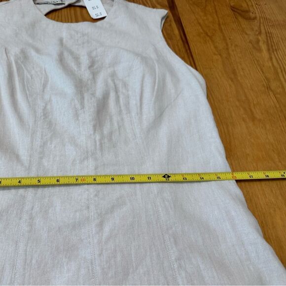 Abercrombie & Fitch A&F High Neck Linen Blend Cutout Back Mini Dress NWT Beige - Picture 10 of 14